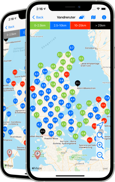Vandreruter i Danmark - Skærme med vandreruter